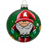 Ёлочный шар 85 мм "Гномик Светлячок" (Рождественское яблоко)