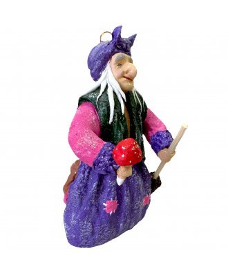 Ёлочная игрушка "Баба-Яга в фиолетовой юбке" (Дарослава)