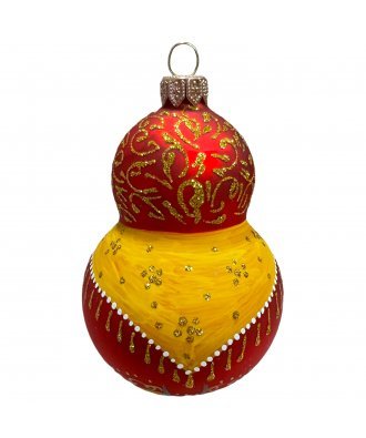 Ёлочная игрушка "Девочка в русском сарафане" (Винтажный шар) 