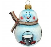 Ёлочная игрушка "Снеговик с ведром" (Рождественское яблоко)