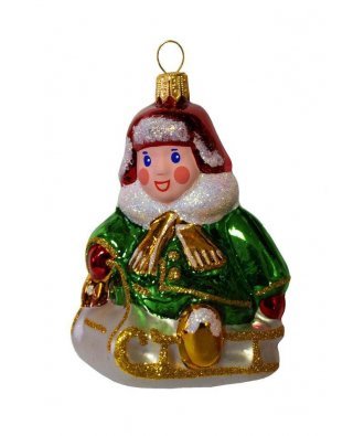 Ёлочная игрушка "Мальчик на санках" (Ёлочка)