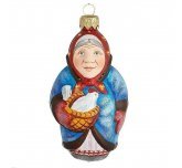 Ёлочная игрушка "Бабушка с курочкой" в синем (Ариель)
