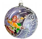 Ёлочный шар 115 мм. "Зимние забавы" (Ёлочка) сиреневый