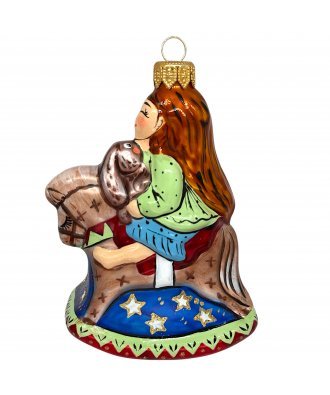 Ёлочная игрушка "Девочка на лошадке" (ЭВИС)