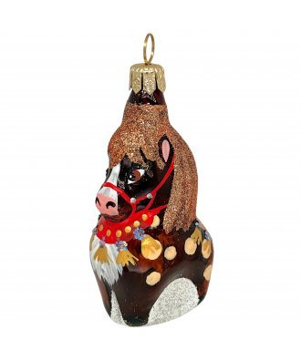 Ёлочная игрушка "Лошадка шоколадная" (Иней)
