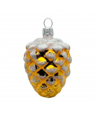 Ёлочная игрушка шишка "Кедровая -2" (Ёлочка) жёлтая