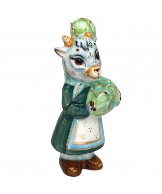 Ёлочная игрушка "Коза с капустой" (Лефортовский фарфор)