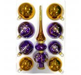 набор ёлочных  шаров с верхушкой "Адель" (Ёлочка) фиолетовый