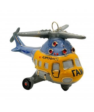 Ёлочная игрушка "Вертолёт ГАИ" (Фарфоровая мануфактура)
