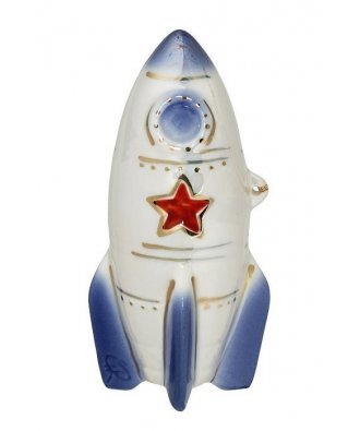 Ёлочная игрушка "Ракета" (Фарфоровая мануфактура СПб) опоры синие