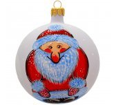 Ёлочный шар 100 мм "Дед Мороз Красный нос" (Рождественское яблоко)