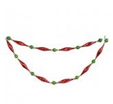 Стеклянные ёлочные бусы "Дульки" (Ёлочка) красно-зелёные