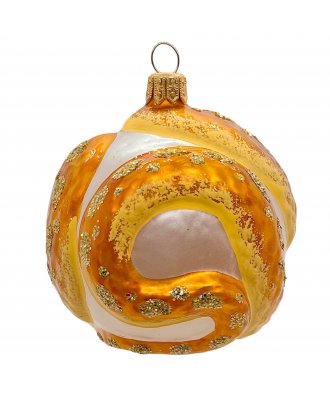 Ёлочный шар 75 мм "Талисман Змея" (Ёлочка) золотистый