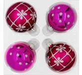 набор ёлочных шаров 4х60 мм "Классик" (Ёлочка) малиновый