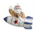 Ёлочная игрушка "Космонавт в ракете" (Фарфоровая мануфактура СПб)
