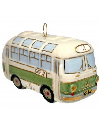 Ёлочная игрушка "Автобус ЛАЗ" (Фарфоровая мануфактура)