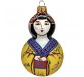 Ёлочная игрушка "Матрёшка Японка" (Винтажный шар)