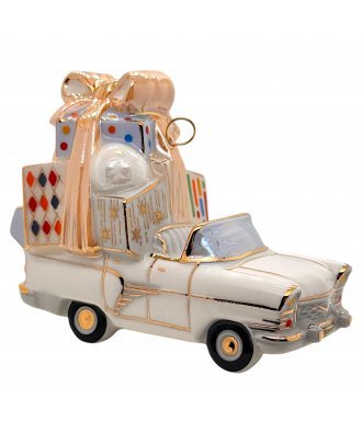 Ёлочная игрушка "Машинка с подарками" (Фарфоровая мануфактура)
