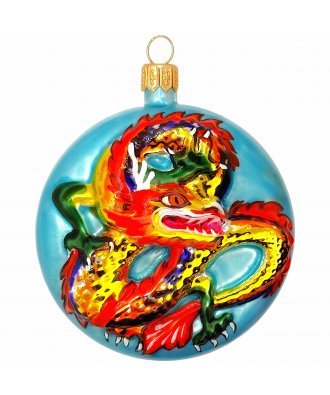 Ёлочная игрушка - медальон "Дракон Инь-Янь" (Гласс Алмаз)