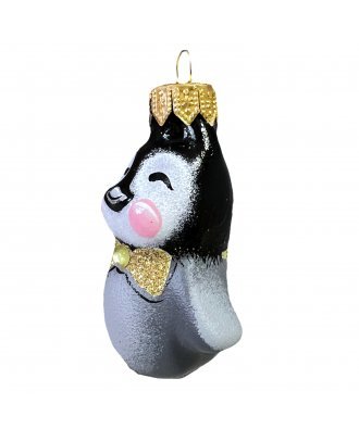 Ёлочная игрушка "Пингвинчик с золотистой бабочкой" (Мария)