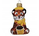 Ёлочная игрушка "Рыжий тигрёнок"  (Винтажный шар)
