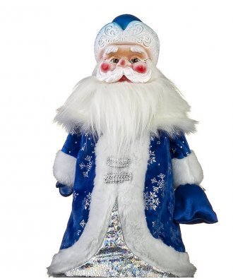 Дед Мороз шубка с застёжками снежная синяя (Бирюсинка)