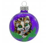 Ёлочный шар 60 мм "Котик" Зодиак (Ёлочка)