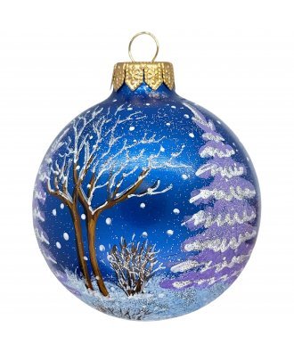 Ёлочный шар 80 мм "Зимний лес" (Эвис)