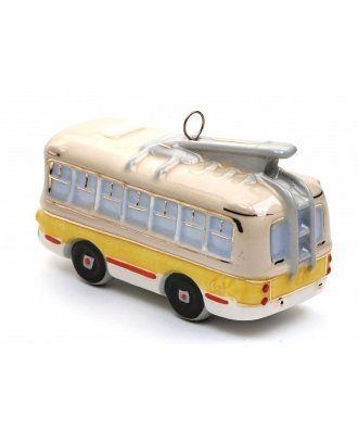 Ёлочная игрушка "Троллейбус" (Фарфоровая мануфактура)