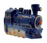 ёлочная игрушка "Паровоз" (Фарфоровая мануфактура СПб) синий