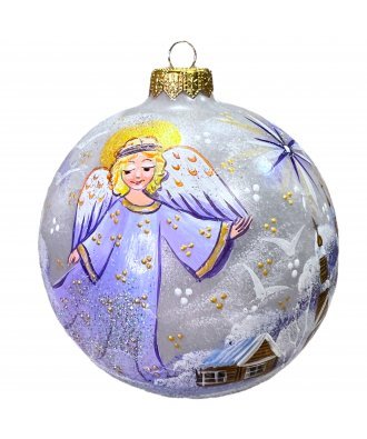 Ёлочный  шар 100 мм "Рождественский ангел" (Эвис) 