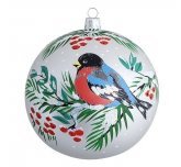 Ёлочный шар 115 мм  "Зимний" (Ёлочка) белый