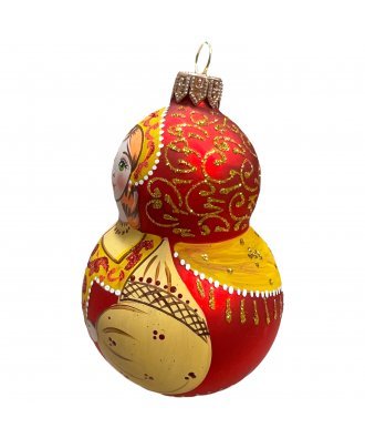 Ёлочная игрушка "Девочка в русском сарафане" (Винтажный шар) 